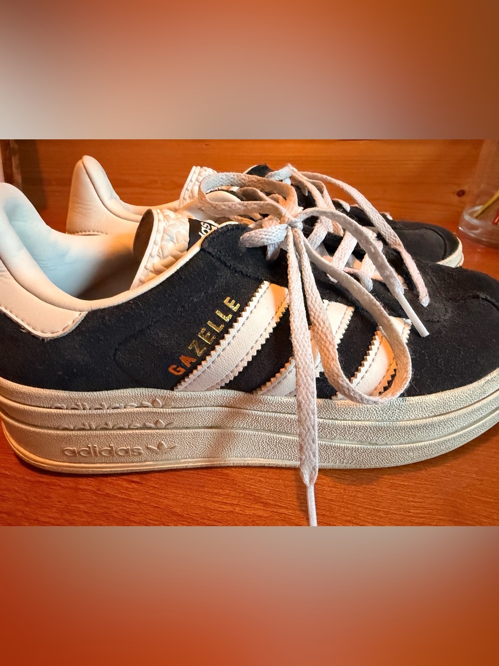 adidas Gazelle Women’s Black Suede with White Stripes